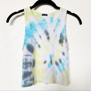 Brandy Melville Cropped Tie Dye Ribbed Tank One Size